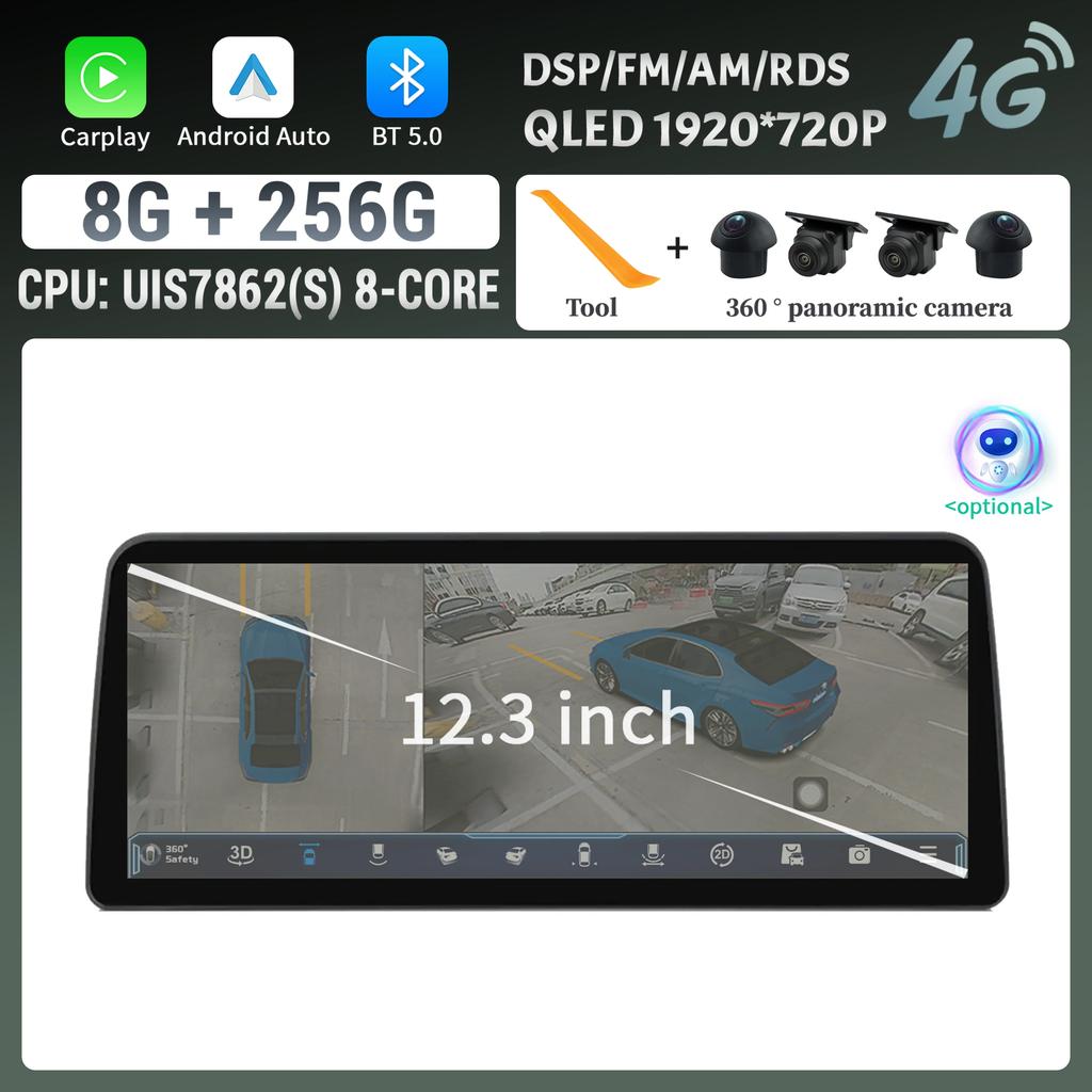 12.3inch Android 14 For Mitsubishi Xpander 2017-2020 Car Radio Multimedia 4G GPS Stereo Navigation Wireless BT Carplay Screen