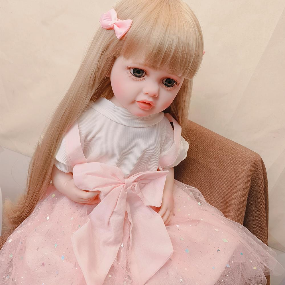 22-дюймовая кукла-реборн Бетти, мягкая силиконовая игрушка из винила с полным телом, реалистичная игрушка для новорожденного, парик для волос, подарки для детей, игрушки