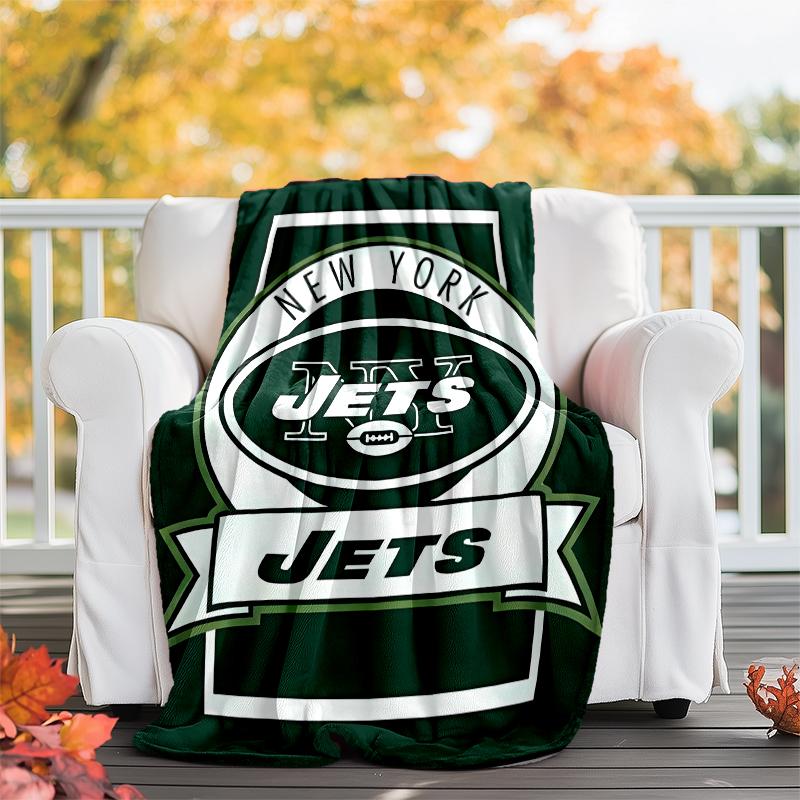 New York Jets logo printed blanket—lightweight,soft,warm;versatile blanket all seasons—perfect as &air-conditioning throw,nap blanket