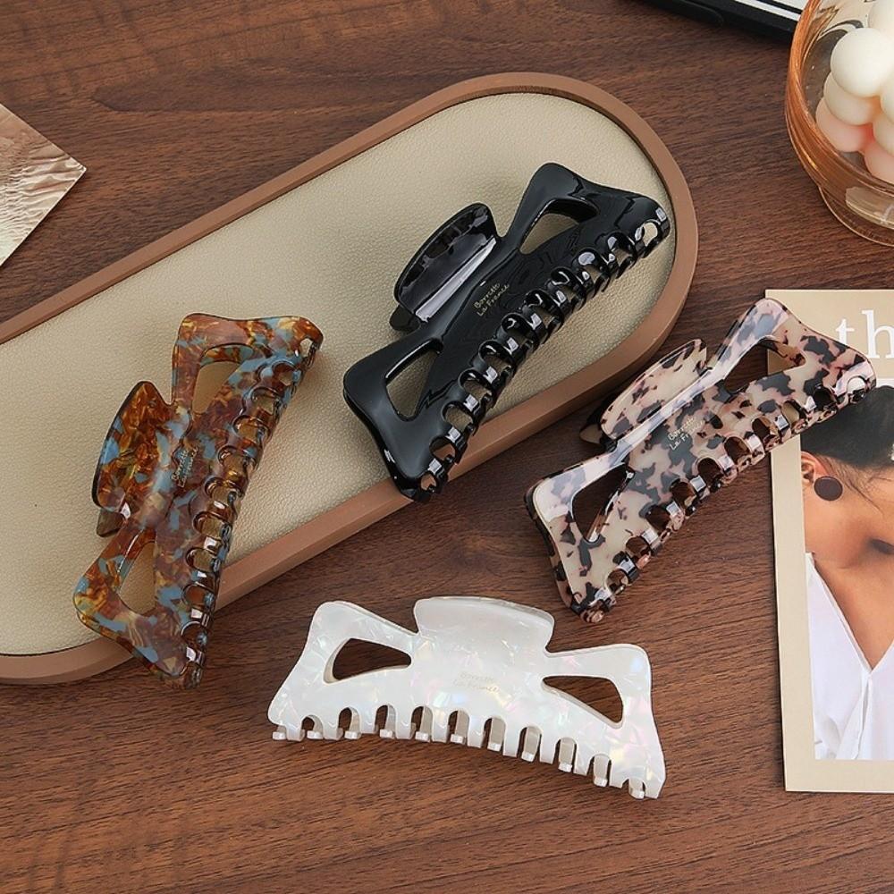 Elegant Bow Hair Clip Retro Imitation Acetate Shark Clip French Style Bun Hair Clip For Women