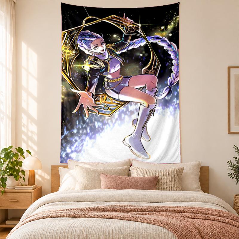 Kpop demon hunters Tapestry highquality for decorating living room bedroom dorm walls ideal as bedroom wallart orholiday gift