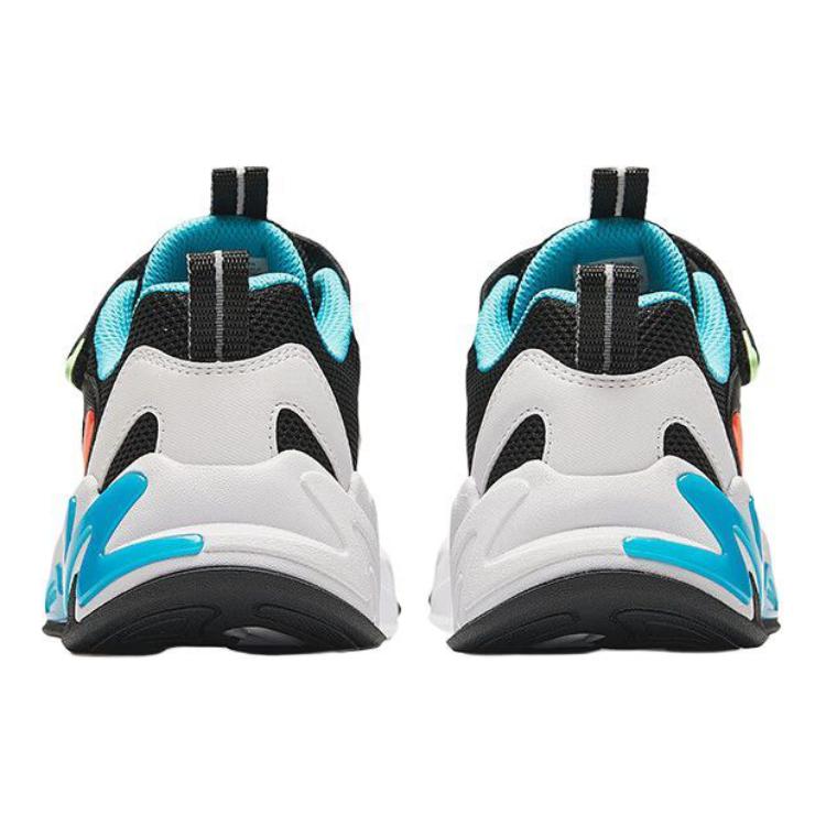 Anta Kids Synthetic Leather Fabric Trendy Casual Non-Slip Durable Low-Top Running Shoes Kids Sneakers Black White Blue 312438805-5