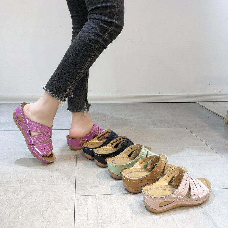 Сандалии 2024 Новые босоножки на танкетке и платформе Женская обувь Тапочки большого размера Женские