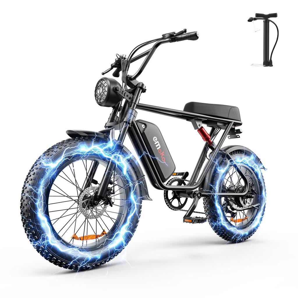 2026 EMOKO C91 20" Fat Tire Mountain Ebike 1000W 48V 20AH Removable Battery 130KM Long Range Adult Electric Bike