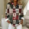 Women's Shirt Blouse Christmas Print Button Long Sleeve Casual Basic Shirt Collar Regular Top
