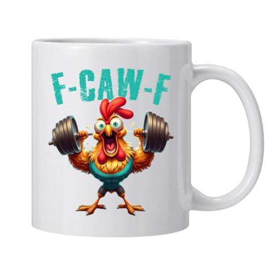 Персонализированная кружка F-Caw-F Chicken 15 унций керамическая кофейная чашка смешной петух фермерское животное юмор кружка многоразовая подходит для мытья в посудомоечной машине и микроволновой печи посуда для напитков