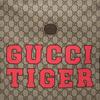 Gucci GG Ретро Холщовая Сумка-Тоут с Кожаными Деталями, Сумка для Покупок, Сумка Унисекс Эбеновое Дерево/Красный