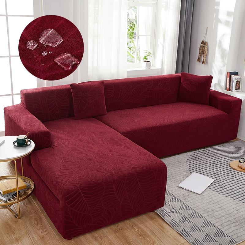 Водонепроницаемый чехол для углового дивана, жаккардовая ткань, большой эластичный чехол, съемные чехлы для гостиной