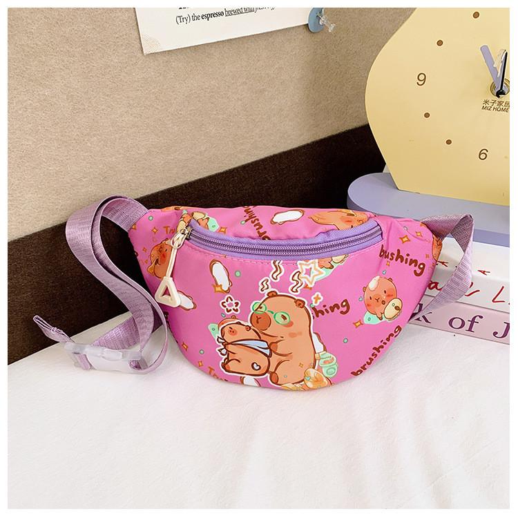 Printed Capybara Crossbody Bags Children Cartoon Outdoor Leisure Pack Waist
