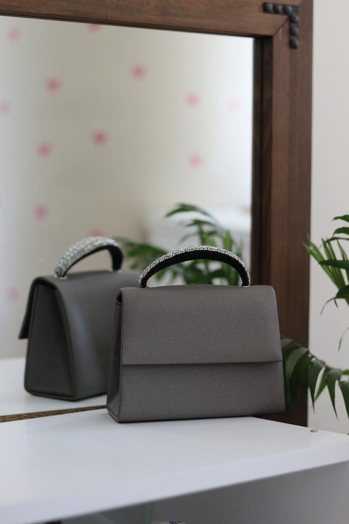 Women's Stylish and Useful Evening Dress Bag Women's Silvery Gold Stone Detailed Evening Dress Shoulder Bag