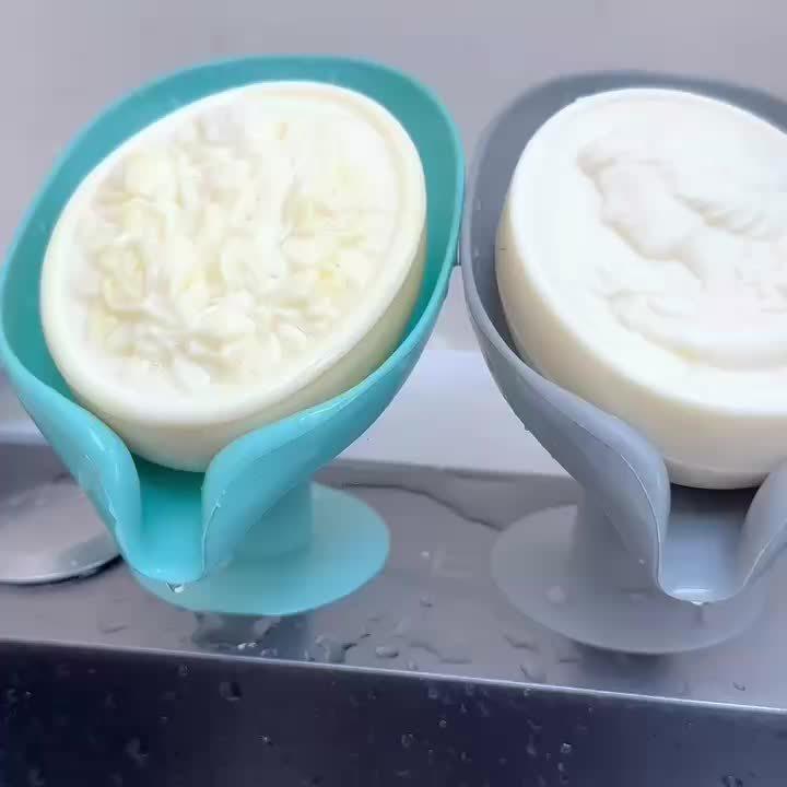 1PC Elegant Leaf Soap Holder Drains Powerful Adsorption Enhances Bathroom Decor and Keeps Soap Dry