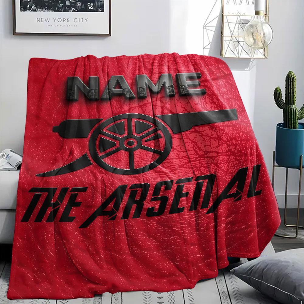 Custom Name,Arsenal Printed Flannel Blanket, soft throw for bedroom sofa, washable, Christmas present, great gift.