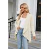 Осенне-зимний женский кардиган, однотонный кардиган с длинными рукавами, свободная вязаная куртка с верхом