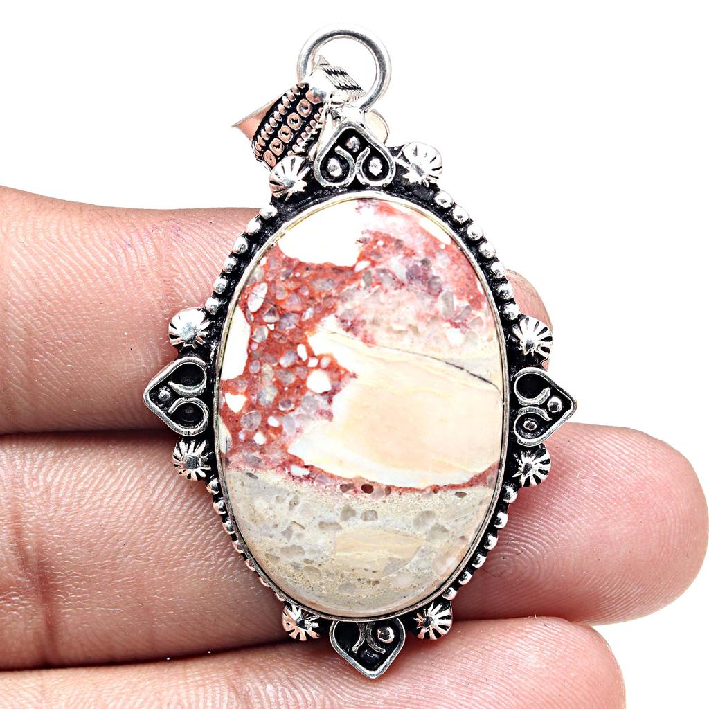 Pendant Wild Horse Jasper Gemstone Handmade Gift For Her Silver Jewelry 2.25
