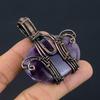 Аметистовый кулон, ювелирное изделие из драгоценного камня, кулон, обернутый медной проволокой 999 пробы, подарок для женщин, кулон ручной работы