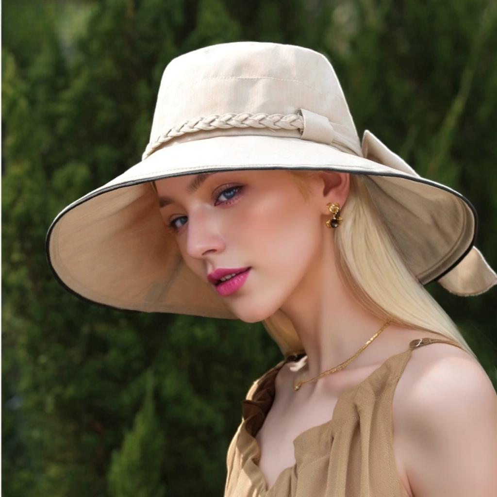 Spring-Summer New Foldable Wide Brim Hat Women's Versatile Outdoor Sun Hat