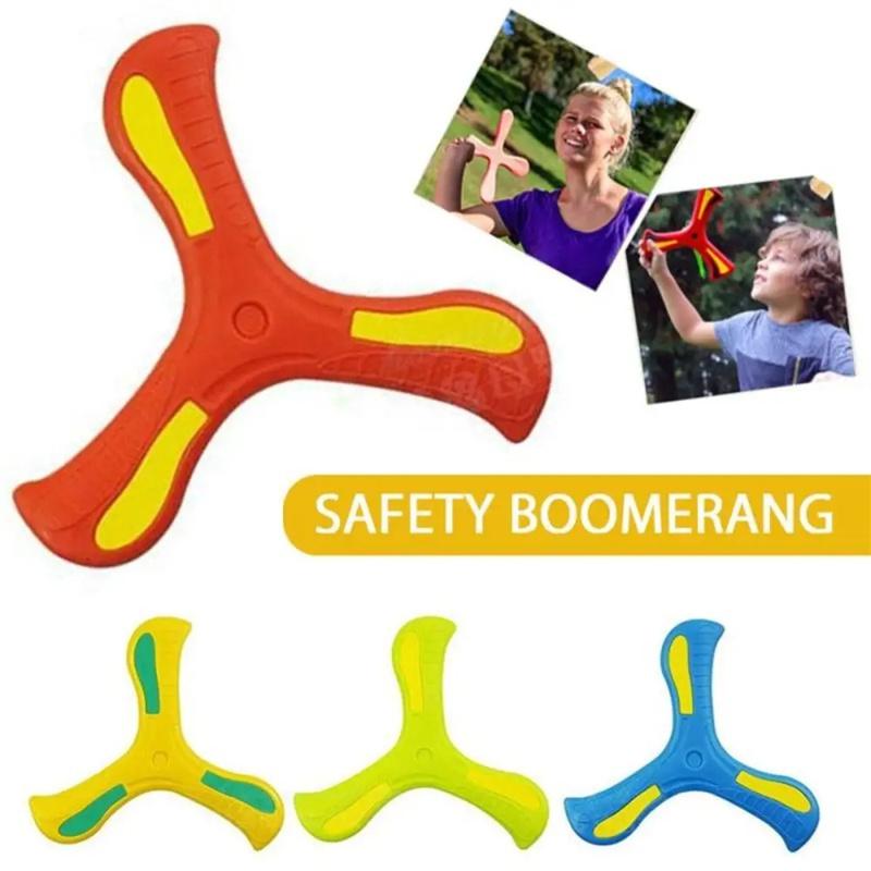 Outdoor Three-Leaf Boomerang Flying Toy Soft and Recreation for Boy Girl Easy to Throw and Catch Construction for Family Fun