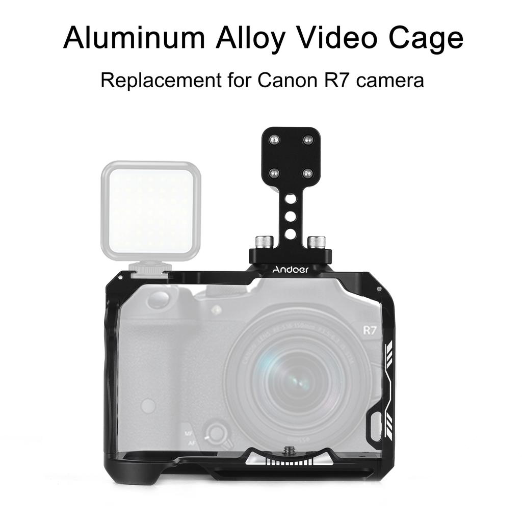 Клетка для камеры Andoer + комплект верхней ручки Видеоклетка из алюминиевого сплава с креплением для холодной обуви, многочисленные 1/4