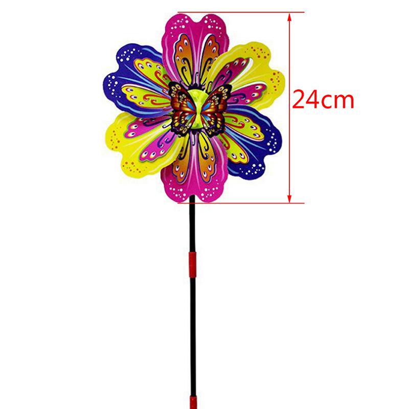 Butterfly Flower Windmill Colourful Wind Spinner Garden Yard Decoration Kids Toy