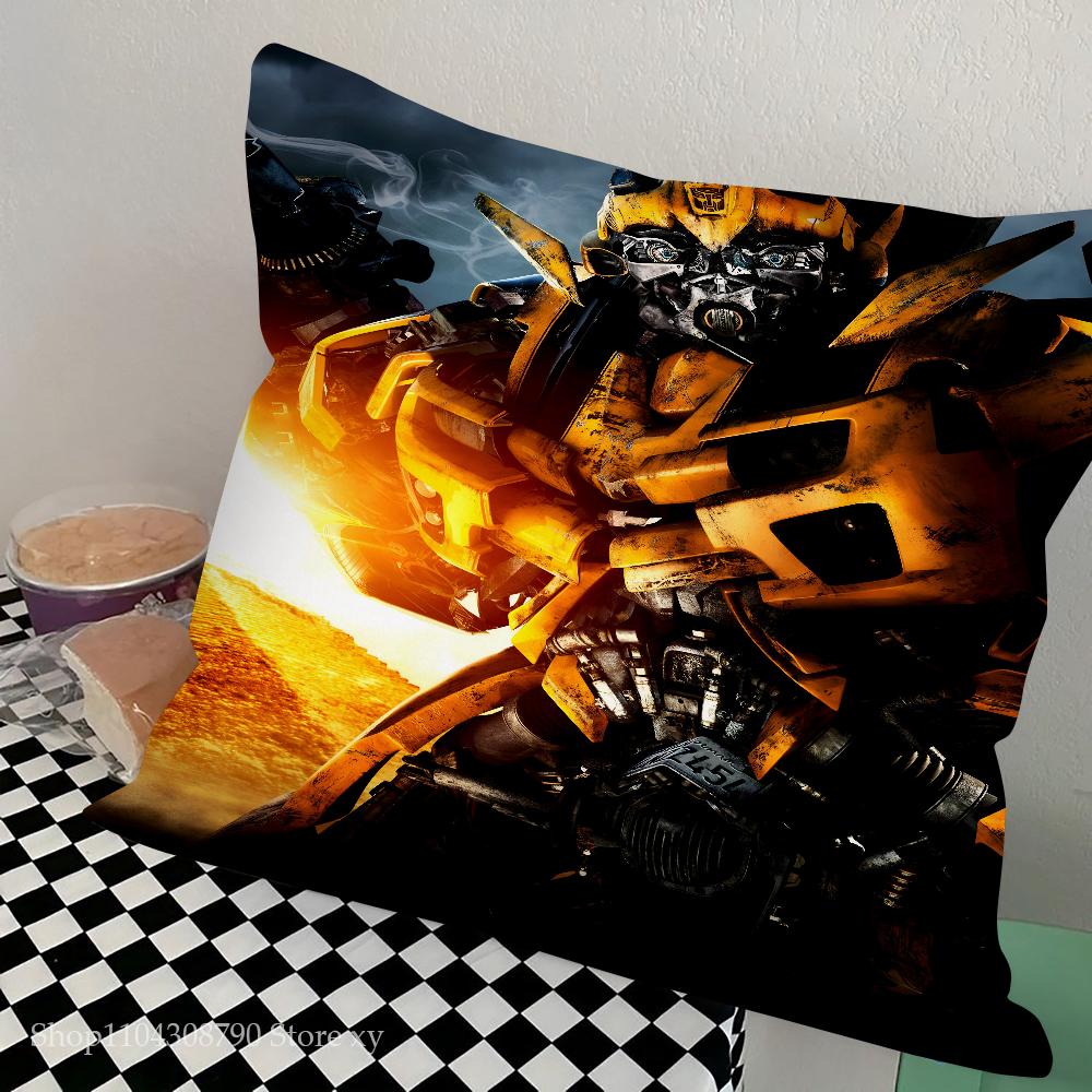 Anime Movie B-Bumblebee Pillow Case Square Pillow Bedroom Sofa Leisure Comfort Cushion Car Living Room Home Decoration