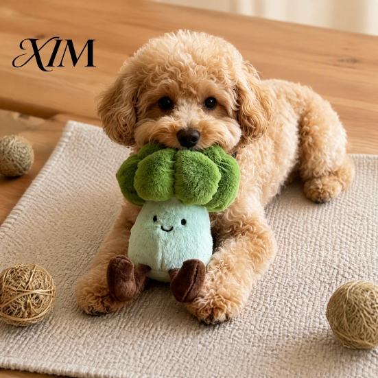 Soft Chew Toys for Puppies Plush Cauliflower Dog Toy, Interactive Squeaky Stuffed Toy Small And Medium Dogs, Puppy Teething Pet Boredom Buster
