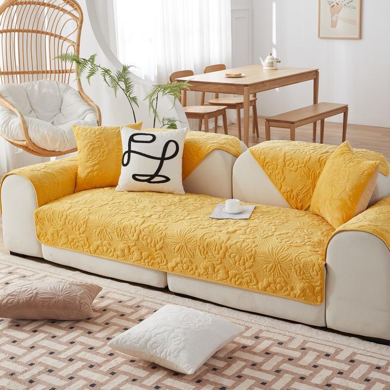 Simple Winter Sofa Cushion Winter Super Soft Short Plush Seat Cushion Cushion Cover Towel Sofa Cover Non-Slip Thickened