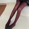 Women Thin Colored Stockings Shimmering Striped Sexy Semi Sheer Pantyhose Tights