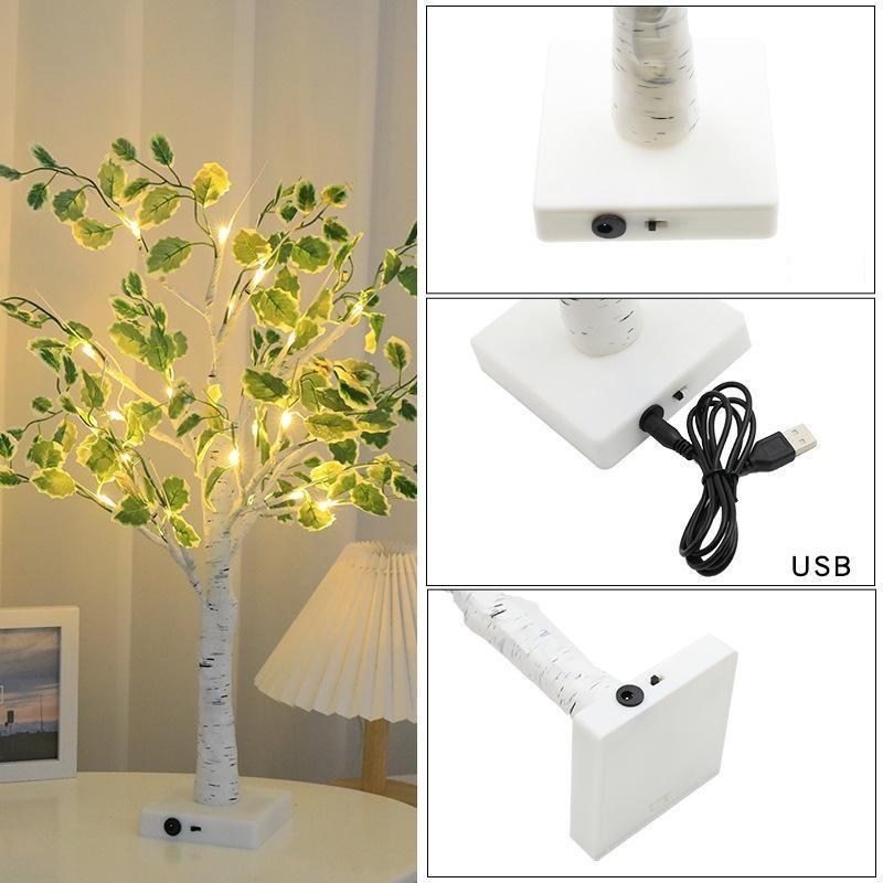 Светодиодная лампа на дереве, праздничное освещение, настольная лампа для украшения дома, офиса, гостиной