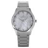 Zing Crystal Accents Stainless Steel White Mother Of Pearl Dial Quartz 00127STN111 Womens Watch