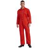 Mens Wear Resistant Turn Down Collar Long Sleeve Button Up Work Coveralls Jumpsuit Uniforms