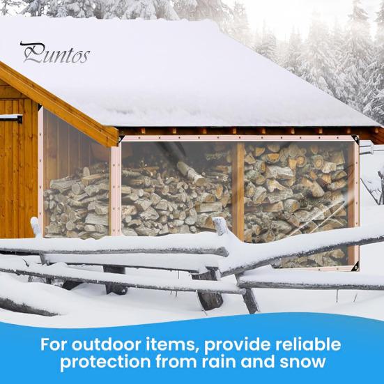 Clear Tarpaulin Waterproof Garden Tarp Outdoor Rainproof Covering All-weather Tarp with Rope for Patio Henhouse Canopy