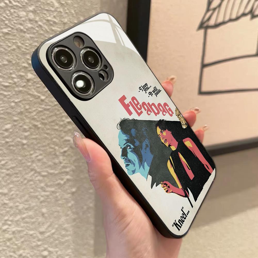 Чехол для телефона F-Fleabag TV Series для Iphone 17 16 15 14 12 11 13 Pro Max Mini X Air Puls Черное Стеклянное Покрытие