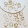 Gold/Silver Wave Joint Rings Set Alloy Love Chain Joint Ring New Multi Style Ring Set  Woman