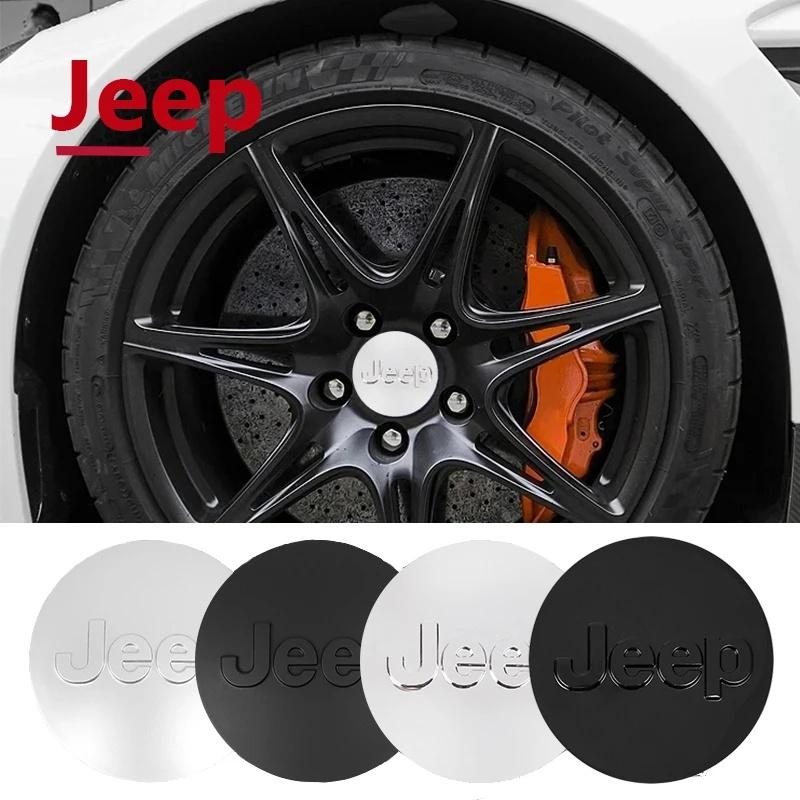 CXVSUD1 4PCS ABS Electroplated Car Wheel Center Hub Caps for Jeep Renegade Wrangler JK Grand Cherokee Compass Patriot Auto Accessories