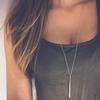 Simple Classic Fashion Stick Pendant Necklace Hollow Girl Long Link Chain Square Copper Necklaces Strip Jewelry For Women