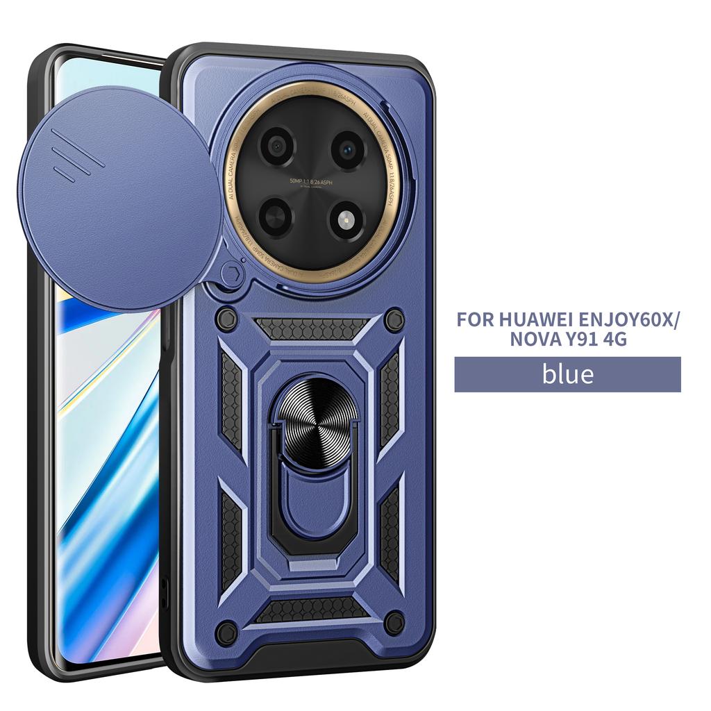 Чехол для Huawei Nova Y91 Чехол для Huawei Nova Y90 Nova Y9A Держатель с магнитным кольцом Бронированный чехол для телефона Защитная задняя крышка со шторкой для камеры