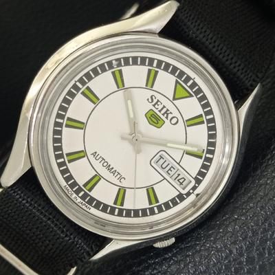 АВТОМАТИЧЕСКИЕ ВИНТАЖНЫЕ ЧАСЫ SEIKO 5 ЯПОНИЯ 6309A МУЖСКИЕ С ЦИФЕРБЛАТОМ БЕЛОГО ЦВЕТА a702712-1