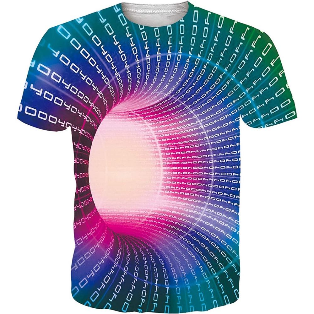2025 Ретро Абстракция 3D Печатная Футболка Дети Детские Футболки На День Рождения Детская Одежда Для Мальчиков Девочек Повседневные Футболки Топы Футболки
