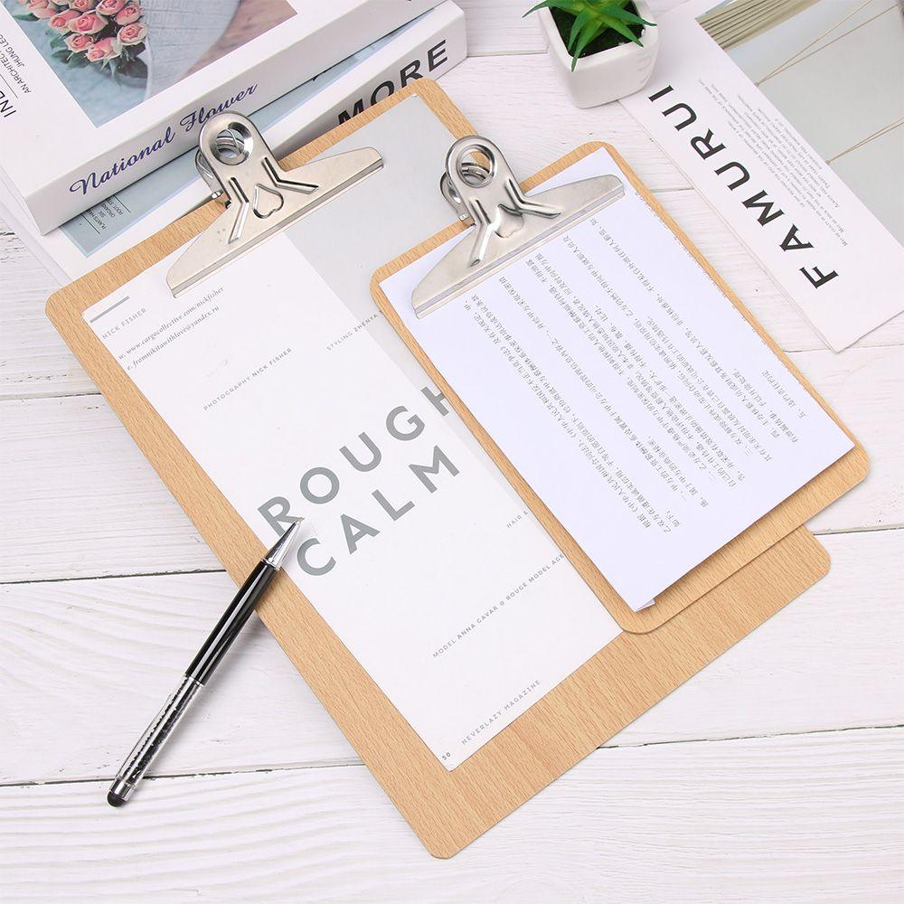 Office Supplies Wooden Multi-Function Clipboards Writing Sheet Pad Filing Clip Folder Board