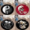 Skull Horror Art HD Printing Round Carpet Children's Living Room Floor Mat Yoga Mat Bedroom Chair Non-slip Mat