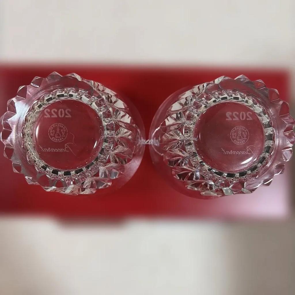 Baccarat Crysta Year Tumbler 2022 Crystal Rock Glass Set 2 Box pair