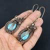 Ларимар драгоценный камень ручной работы серьги из чистой медной проволоки ювелирные изделия на День памяти