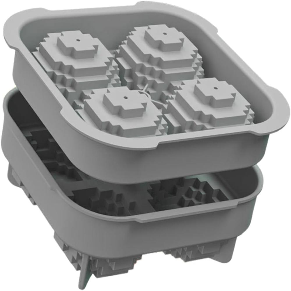 Многоразовая силиконовая форма для больших кубиков льда с крышкой - Форма для ледяных шариков в форме магического куба для бурбона и бренди Прочные лотки для кубиков льда