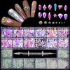 Nail Art 21 Grid Rhinestone Box Nail Art Diamond Flat Bottom Special-Shaped Diamond Nail Rhinestone Nail Art Jewelry Set