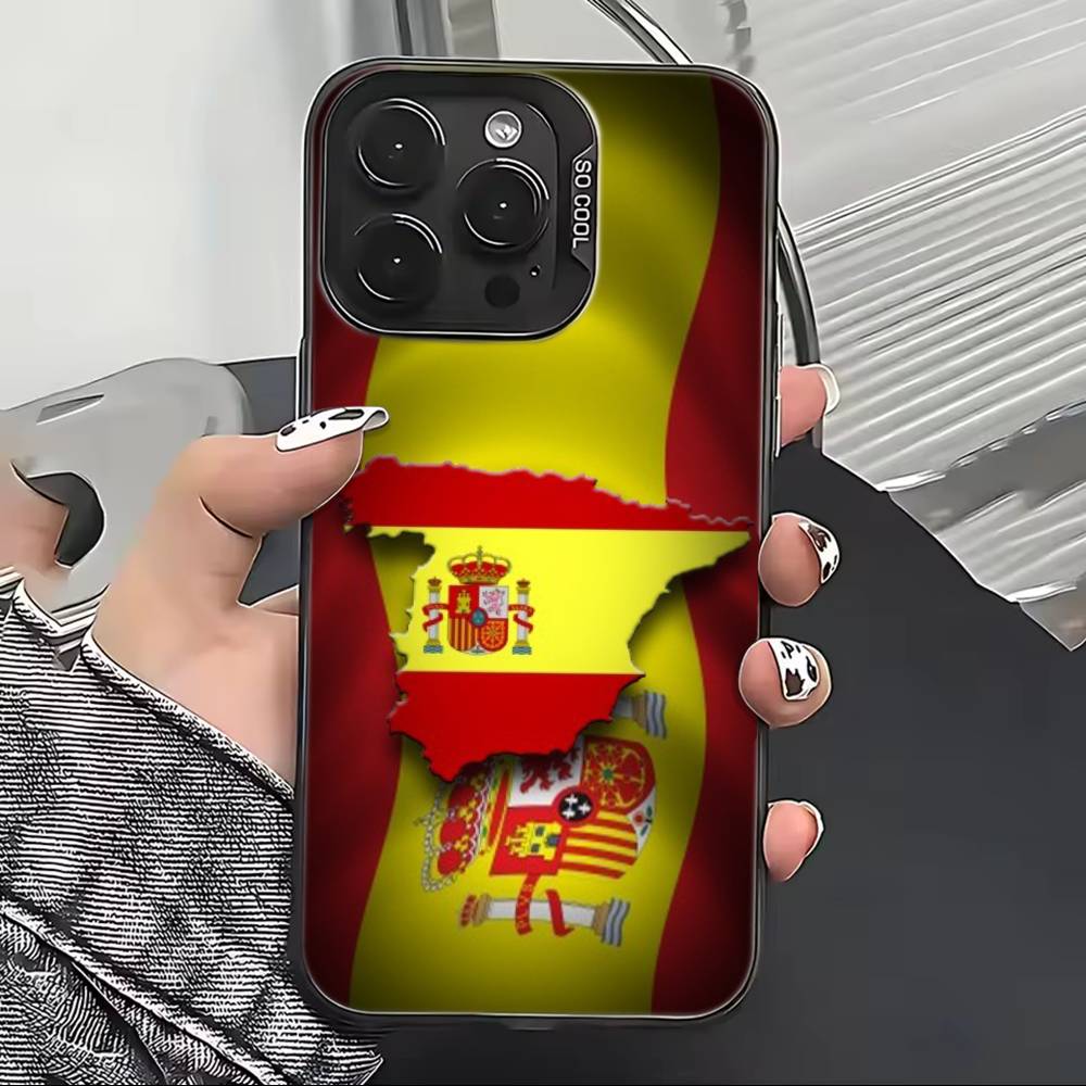 Чехол для телефона с поддержкой футбола, флаг Испании, для iPhone 17,16,15,14,13,12,11 Plus,Pro Max,XS, Цветной серебристый чехол для телефона Funda Cover
