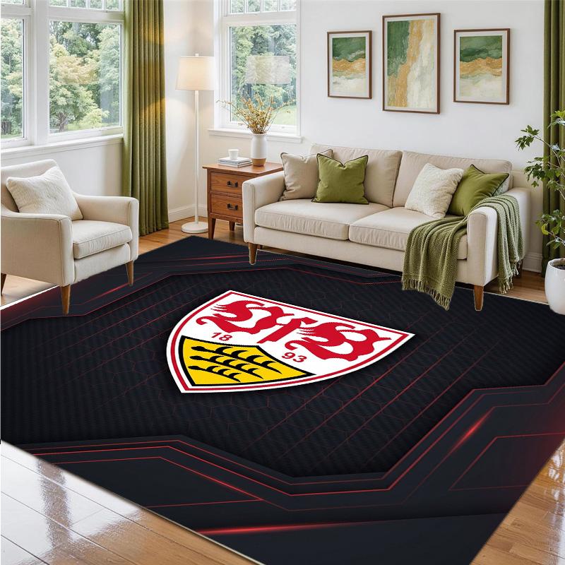 VfB Stuttgart Design Crystal Velvet Rug Soft Decorative Mat for Bedroom Entrance