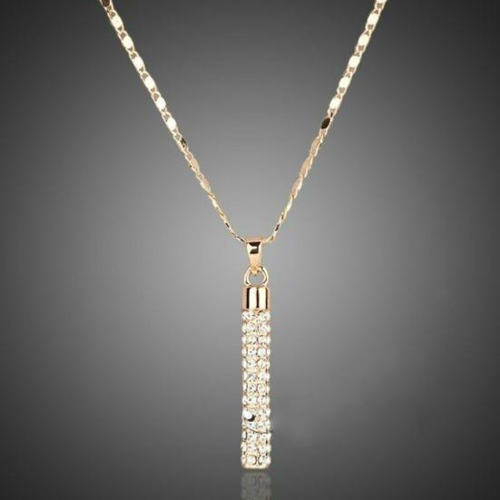 1 комплект женщин ожерелье серьги цилиндрический стержень стразы блестящий комплект ювелирных изделий для банкета