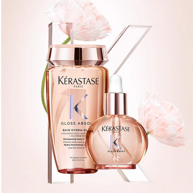 Kerastase Набор туалетных принадлежностей Qixi Festival лимитированная серия Сияющий шампунь «Глянцевая роза» Набор из двух предметов: Шампунь "Глазированная Роза" 250 мл + Масло для волос "Глазированная Роза" 45 мл