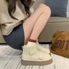 Fur Platform Flats Ankle Women Boots Winter Warm Shoes 2025 Brand Trend New Short Plush Gladiator Sneaker Travel Botas Mujer