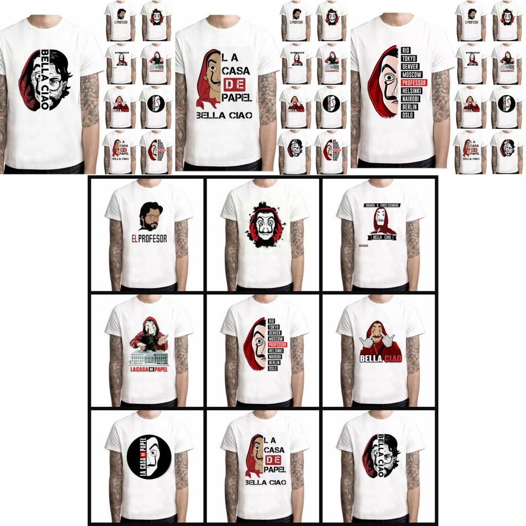 La Casa De Papel T Shirt Money Heist Tv Series Homme Tops House Of Summer Paper